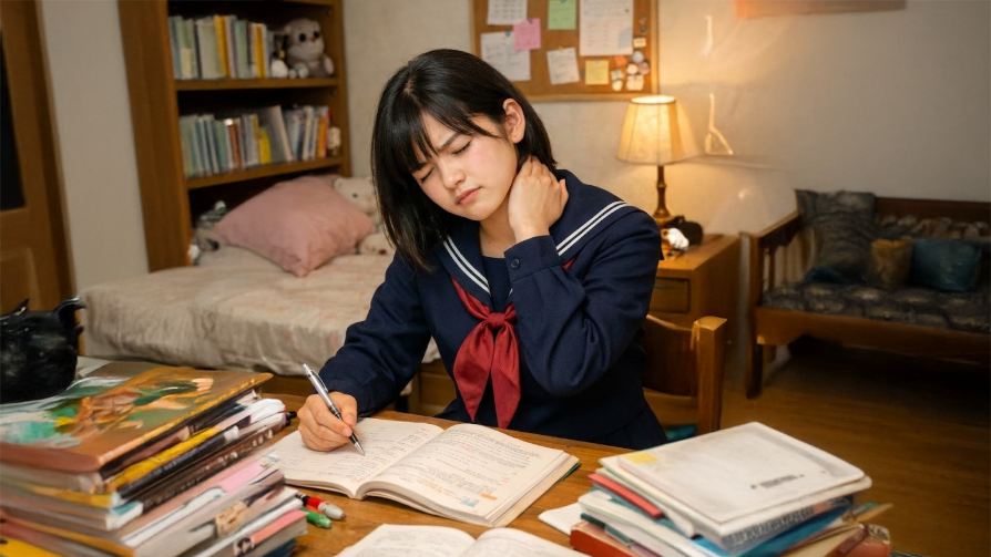 勉強したいのに…15分で首・肩が限界になる理由